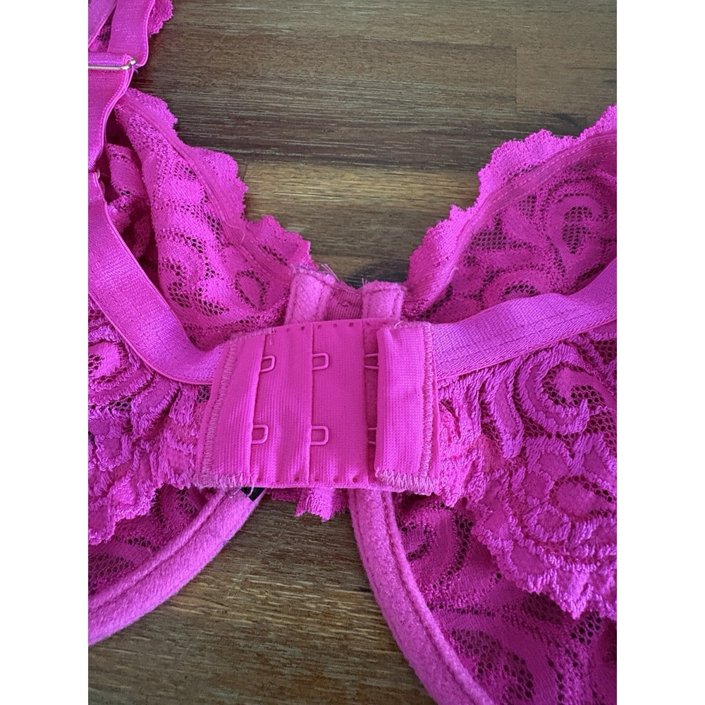 Smart & Sexy Women's Signature Lace Unlined Underwire‎ Bra 40D Hot Pink - Picture 6 of 16